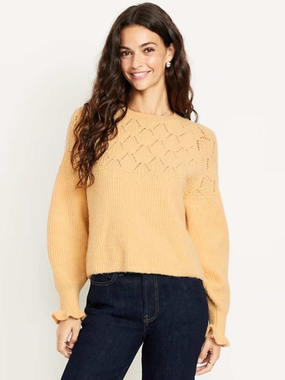 NWT LOOSE CREW-NECK COPPED SWEATER